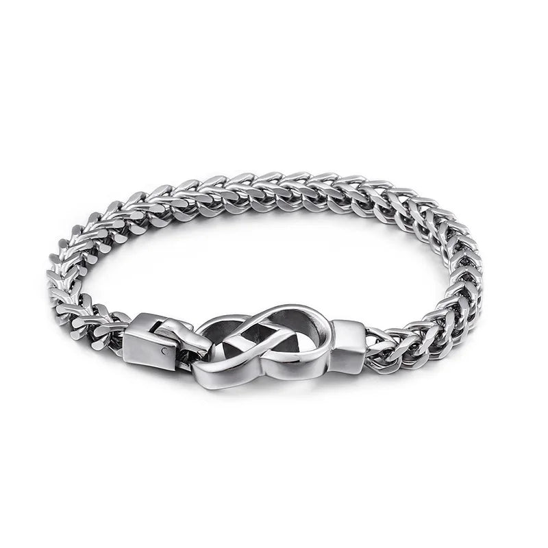 Men's Titanium Steel Bracelet with Chain Design