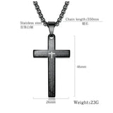 Men's Stainless Steel Pendant Cross Scripture