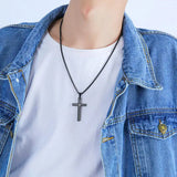 Men's Stainless Steel Pendant Cross Scripture