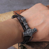 Men's Thor's Hammer Wrap Viking Bracelet with Box