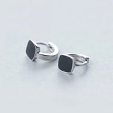 925 Sterling Silver Square Hoop Huggie Earrings 7mm*12mm