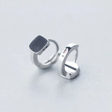 925 Sterling Silver Square Hoop Huggie Earrings 7mm*12mm