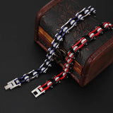 Men Titanium Steel Chain Punk Bracelet Bicycle Chain Stainless Steel Jewelry