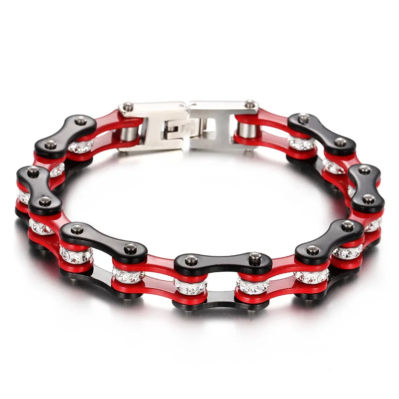 Men Titanium Steel Chain Punk Bracelet Bicycle Chain Stainless Steel Jewelry