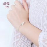 Mendittorosa Pearl Leaves Hand Chain Plating Freshness Jewelry Edition