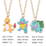 Japanese Cartoon Enamel Charm Pendant Necklace for Girls