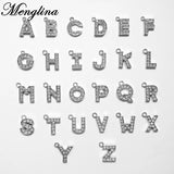Crystal Rhinestone Letter Pendants for Jewelry Making 26pcs