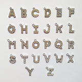 Crystal Rhinestone Letter Pendants for Jewelry Making 26pcs