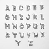 Crystal Rhinestone Letter Pendants for Jewelry Making 26pcs