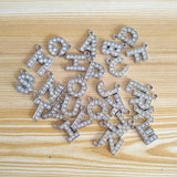 Crystal Rhinestone Letter Pendants for Jewelry Making 26pcs