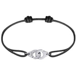 French 925 Silver Rose Ladies Handcuffs Bracelet Adjustable Jewelry