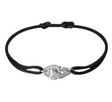 French 925 Silver Rose Ladies Handcuffs Bracelet Adjustable Jewelry