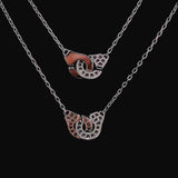 Diamond Handcuff Pendant Necklace 925 Sterling Silver Women Jewelry