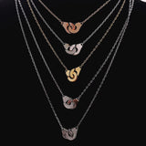 Diamond Handcuff Pendant Necklace 925 Sterling Silver Women Jewelry
