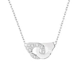 Diamond Handcuff Pendant Necklace 925 Sterling Silver Women Jewelry