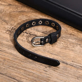 Vintage Leather Bracelet with Metal Stars Charm, 10.5mm Width