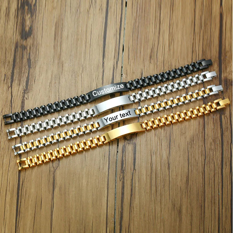 Personalized 15mm Wide ID Tag Bracelet Love Name Engrave