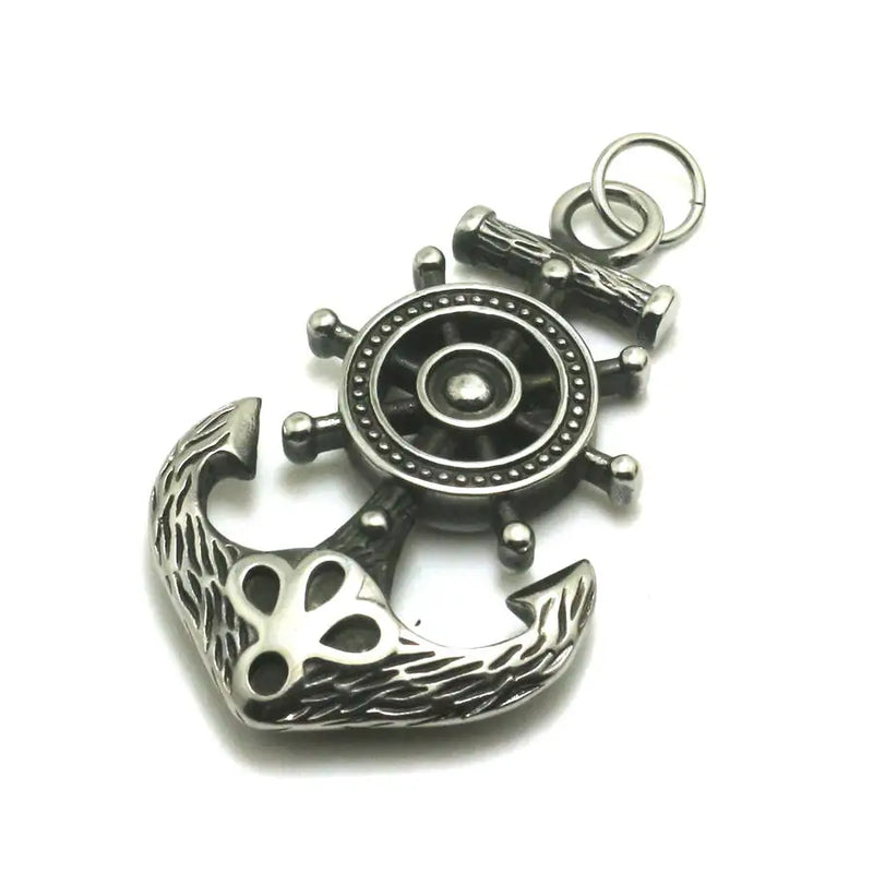 Mens 316L Stainless Steel Anchor Pendant Gothic Punk Style
