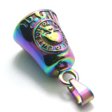 316L Stainless Steel Flaming Biker Rainbow Pendant