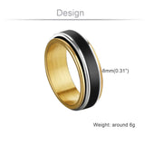 Mens 8mm Stainless Steel Two Layer Scroll Finger Ring
