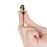 Mens 8mm Stainless Steel Two Layer Scroll Finger Ring