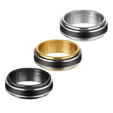Mens 8mm Steel Scroll Ring Double Layer Band Engagement Wedding