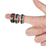 Mens 8mm Steel Scroll Ring Double Layer Band Engagement Wedding