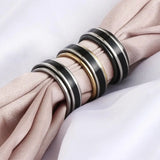 Mens 8mm Steel Scroll Ring Double Layer Band Engagement Wedding