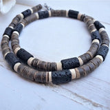 Mens Beaded Necklace African Surfer Necklace