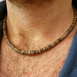 Mens Beaded Necklace African Surfer Necklace