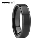 Tungsten Carbide Wedding Band Flat Brushed Polished Finish Comfort Fit