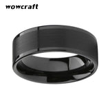 Tungsten Carbide Wedding Band Flat Brushed Polished Finish Comfort Fit