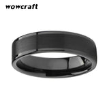 Tungsten Carbide Wedding Band Flat Brushed Polished Finish Comfort Fit