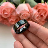 Dragon Tungsten Wedding Ring Green Carbon Fiber Male Jewelry