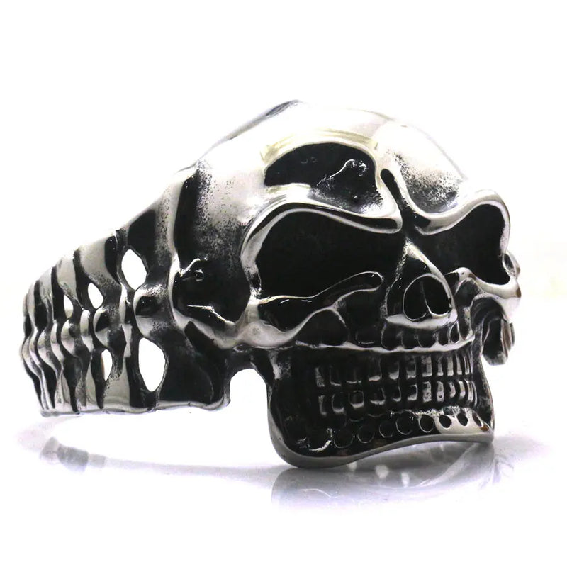 316L Stainless Steel Evil Demon Skull Biker Bangle