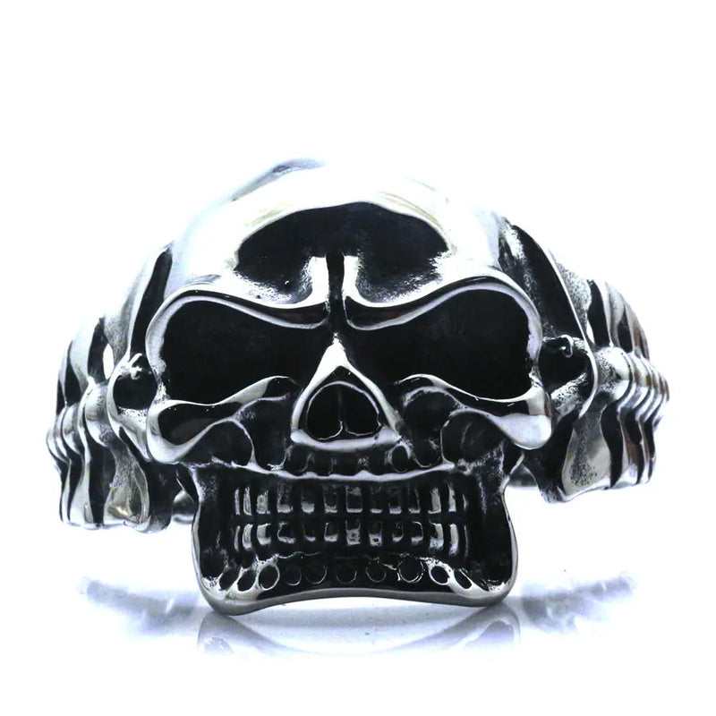 Men's 316L SS Demon Skull Biker Bangle