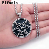 Chaos Star Symbol Amulet Pewter Pendant with Chain