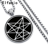 Chaos Star Symbol Amulet Pewter Pendant with Chain