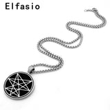 Chaos Star Symbol Amulet Pewter Pendant with Chain