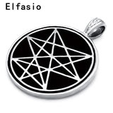 Chaos Star Symbol Amulet Pewter Pendant with Chain