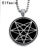 Chaos Star Symbol Amulet Pewter Pendant with Chain