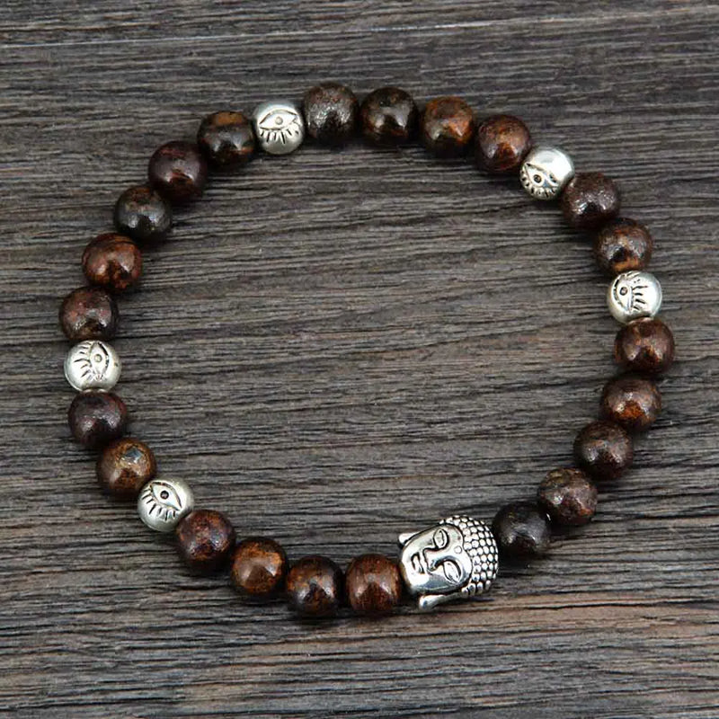 6MM Bronzite Buddha Bracelet Couples Jewelry