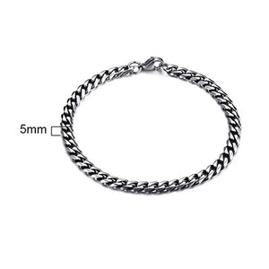 Miami Cuban Link Chain Bracelet, 3-11mm Stainless Steel Men's Brazalet