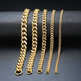 Miami Cuban Link Chain Bracelet, 3-11mm Stainless Steel Men's Brazalet