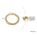 Miami Cuban Link Chain Bracelet, 3-11mm Stainless Steel Men's Brazalet