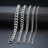 Miami Cuban Link Chain Bracelet, 3-11mm Stainless Steel Men's Brazalet