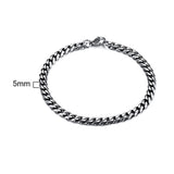 Miami Cuban Link Chain Bracelet, 3-11mm Stainless Steel Men's Brazalet