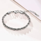 Mens Bracelet Rope Chain, Thin Mens Bracelet Link, Boys Bracelet Men