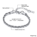 Mens Bracelet Rope Chain, Thin Mens Bracelet Link, Boys Bracelet Men