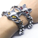 Fox Stone Eyes Steel Bracelet Biker